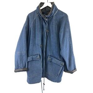 Climate Zone Vintage Denim Chore Coat Barn Jacket Flap Pockets Men Large